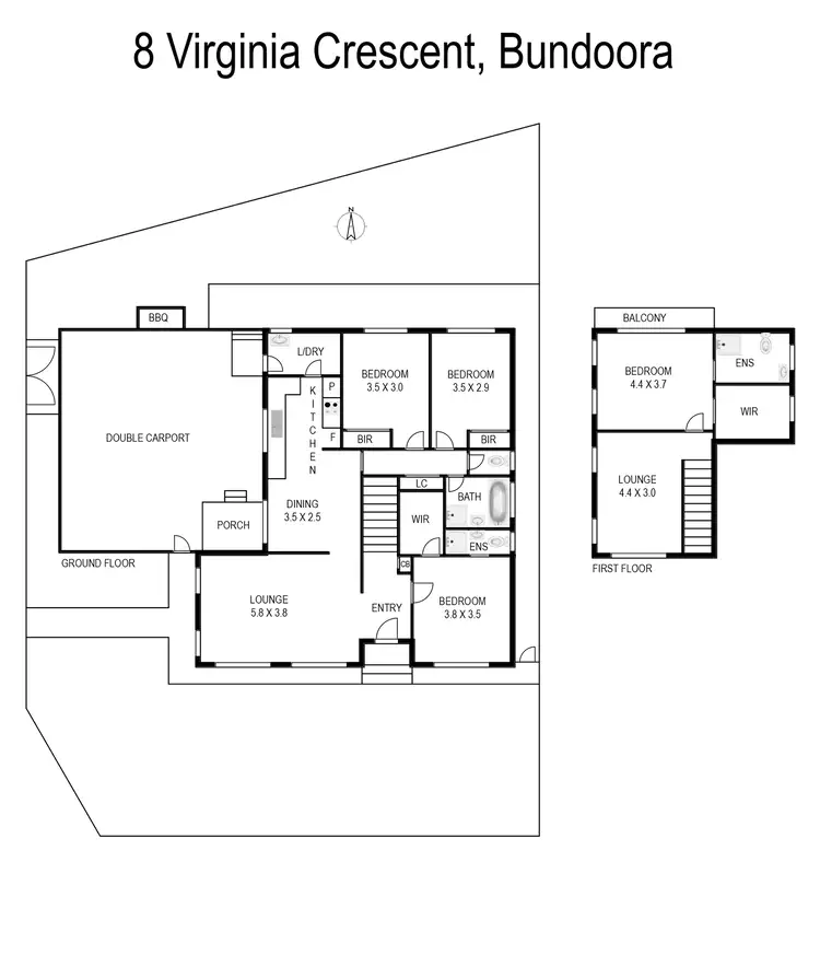 Floorplan of Homely house listing, 8 Virginia Crescent, Bundoora VIC 3083
