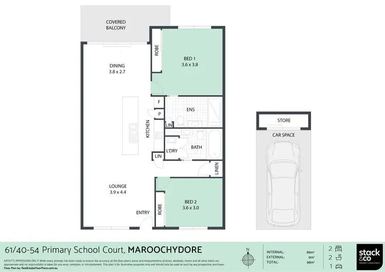 Floorplan of Homely apartment listing, 61/40-54 Primary School Court, Maroochydore QLD 4558