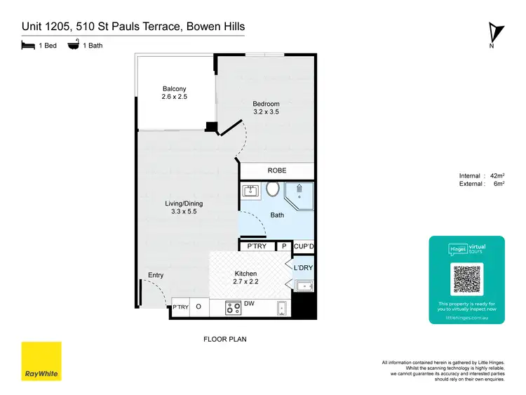 Floorplan of Homely unit listing, 1205/510 St Pauls Terrace, Bowen Hills QLD 4006