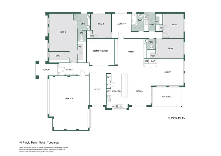 Floorplan of Homely house listing, 44 Placid Bend, South Yunderup WA 6208