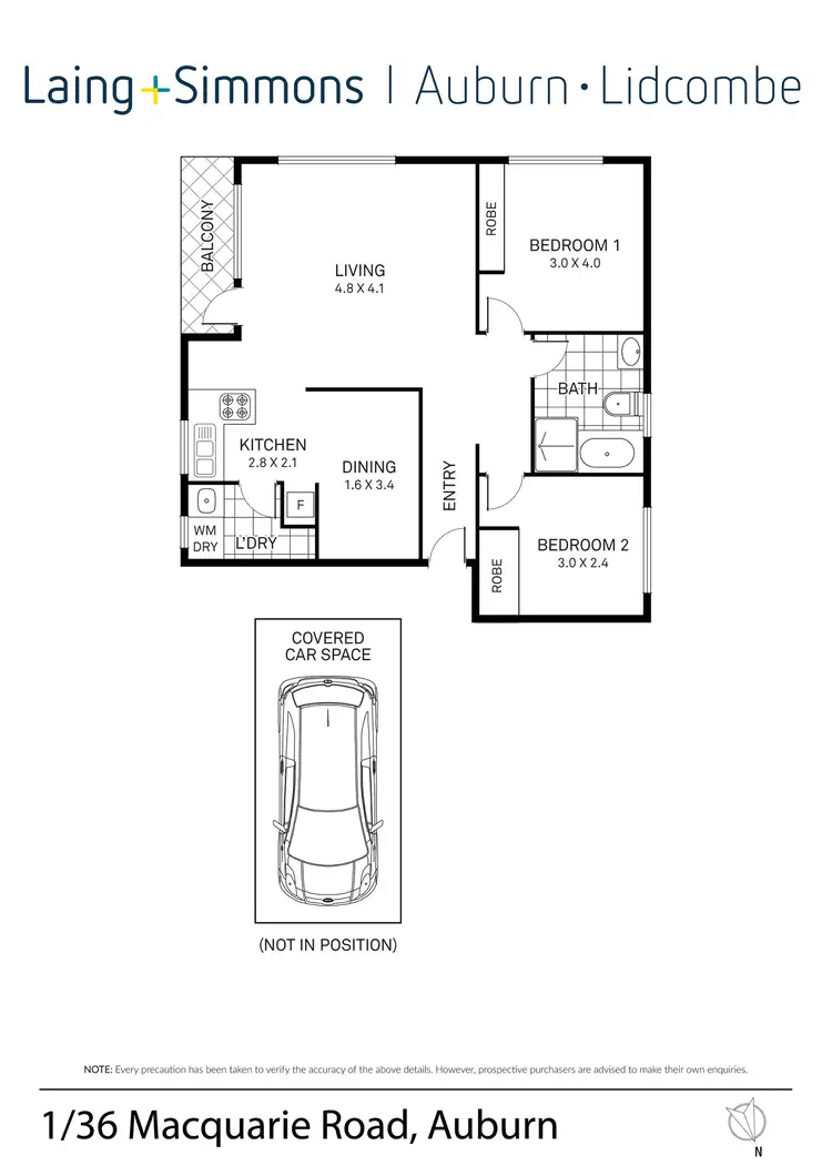 Floorplan of Homely unit listing, 1/36 Macquarie Rd, Auburn NSW 2144