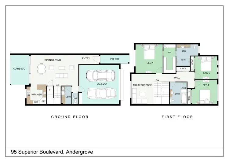 Floorplan of Homely house listing, 95 Superior Boulevard, Andergrove QLD 4740