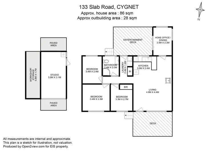 Floorplan of Homely house listing, 133 Slab Road, Cygnet TAS 7112