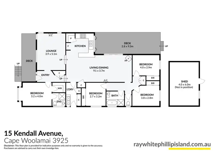 Floorplan of Homely house listing, 15 Kendall Avenue, Cape Woolamai VIC 3925