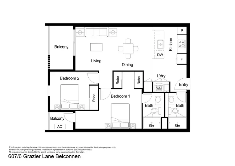 Floorplan of Homely apartment listing, 607/6 Grazier Lane, Belconnen ACT 2617