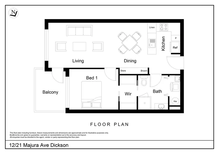 Floorplan of Homely apartment listing, 12/21 Majura Ave, Dickson ACT 2602