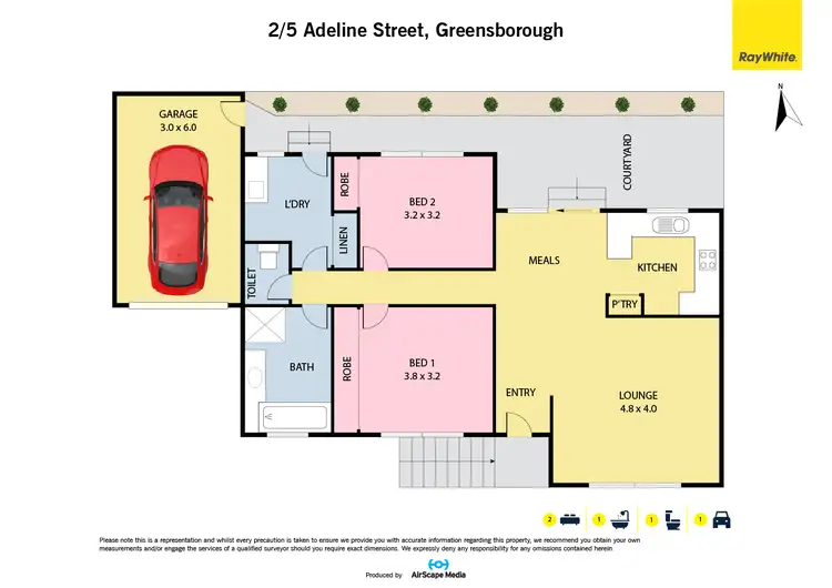 Floorplan of Homely unit listing, 2/5 Adeline Street, Greensborough VIC 3088