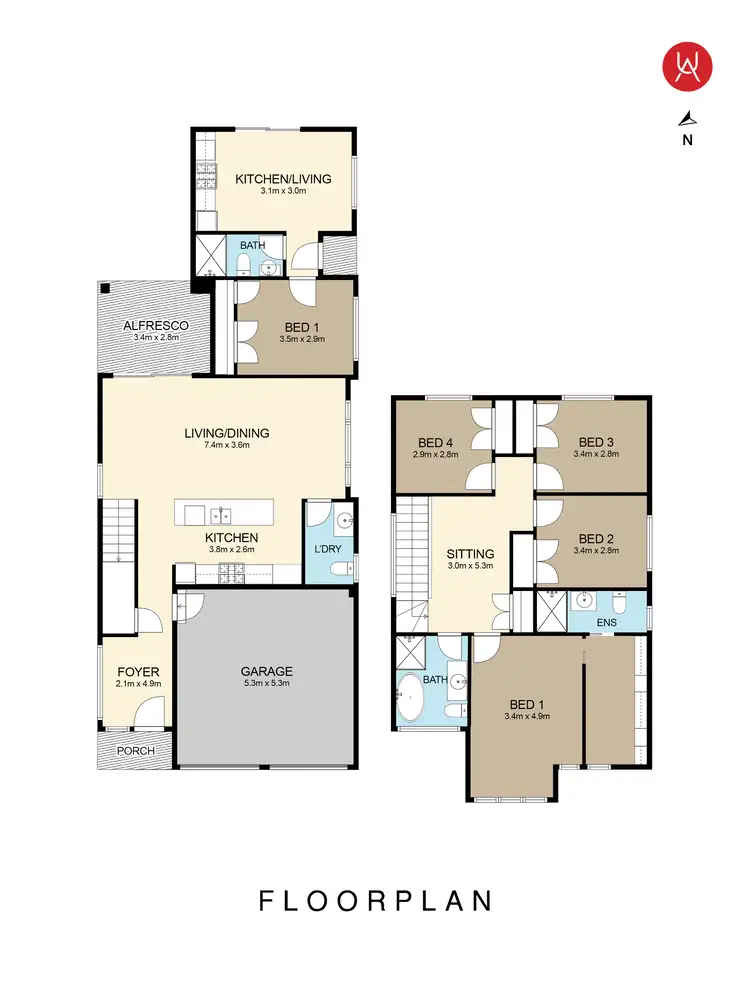 Floorplan of Homely house listing, 12 & 12a Auriga Street, Austral NSW 2179