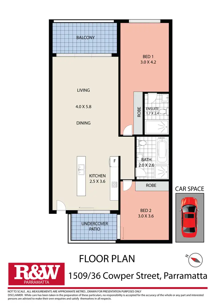 Floorplan of Homely unit listing, 1509/36-46 Cowper Street, Parramatta NSW 2150