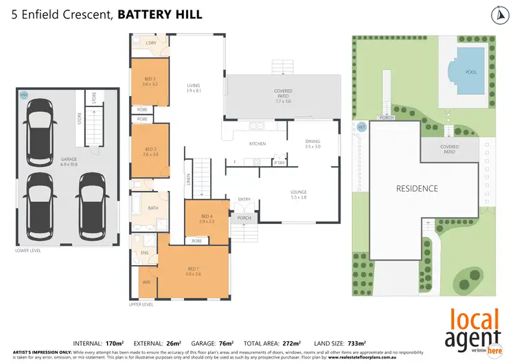 Floorplan of Homely house listing, 5 Enfield Crescent, Battery Hill QLD 4551