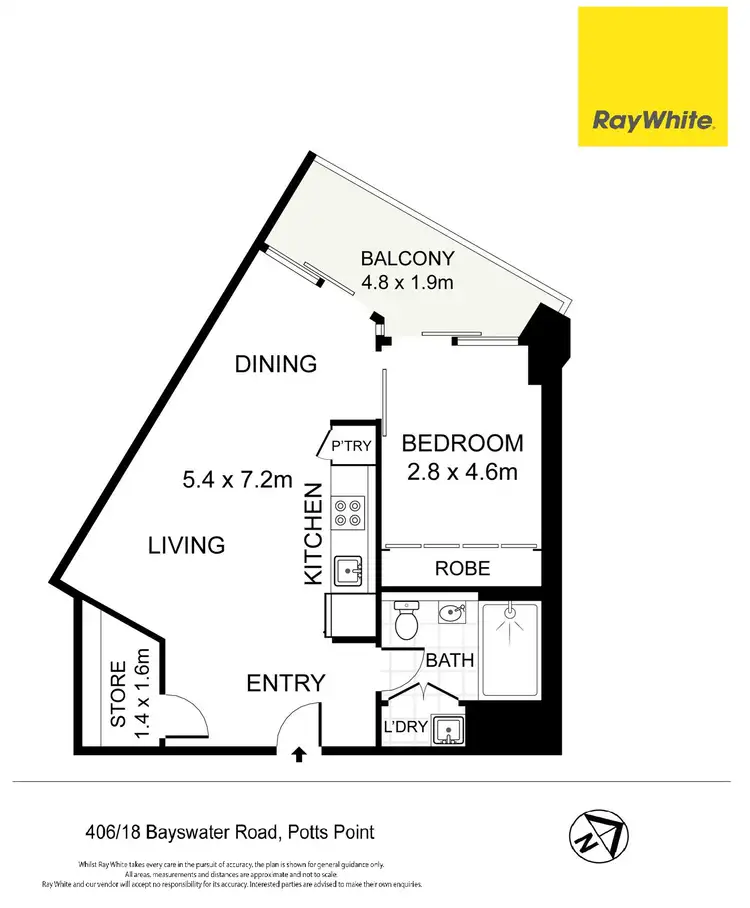 Floorplan of Homely apartment listing, 406/18 Bayswater Road, Potts Point NSW 2011