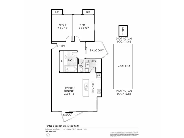 Floorplan of Homely apartment listing, 7/102 Goderich Street, East Perth WA 6004