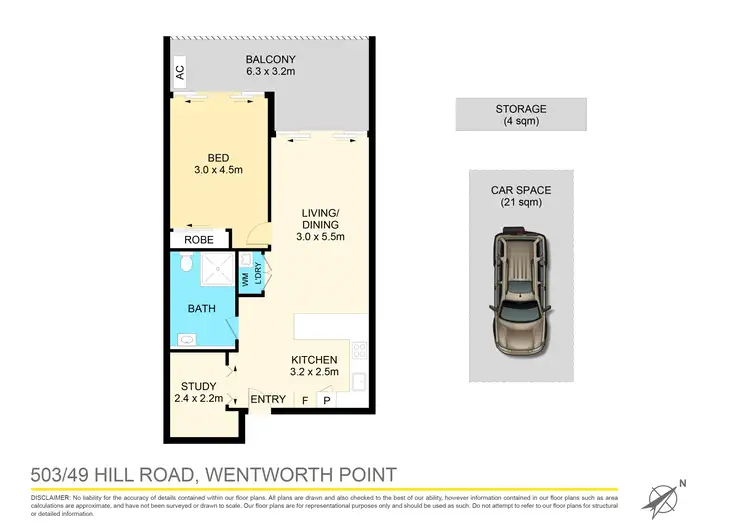 Floorplan of Homely apartment listing, 503/49 Hill Road, Wentworth Point NSW 2127