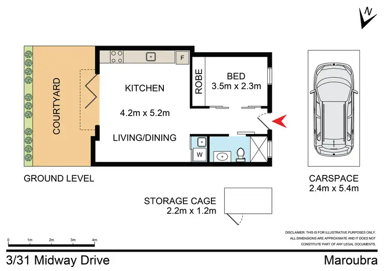 Floorplan of Homely apartment listing, 3/31 Midway Drive, Maroubra NSW 2035