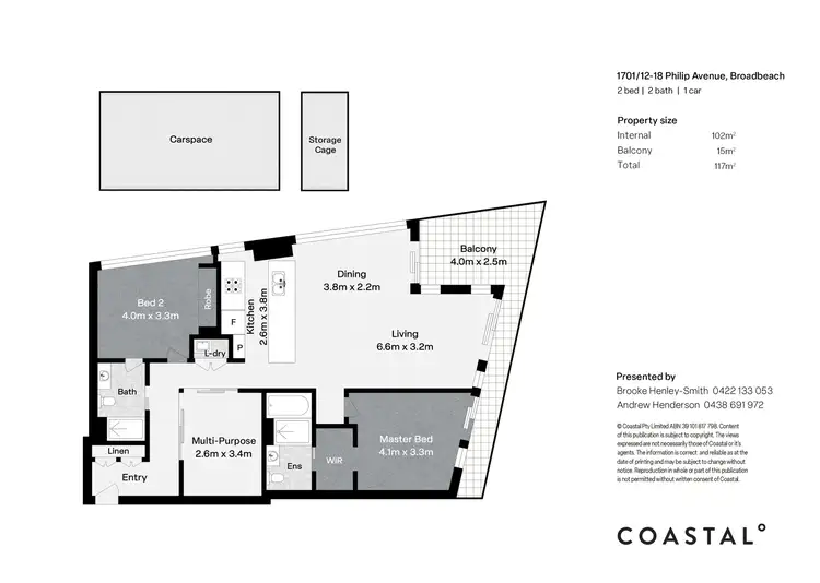 Floorplan of Homely unit listing, 1701/12 Philip Avenue, Broadbeach QLD 4218