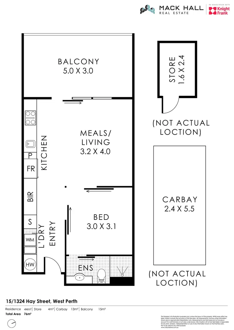Floorplan of Homely apartment listing, 15/1324 Hay Street, West Perth WA 6005