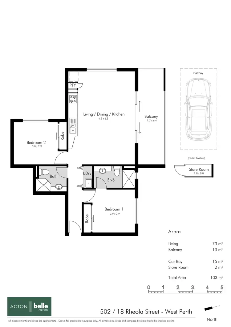 Floorplan of Homely apartment listing, 502/18 Rheola Street, West Perth WA 6005