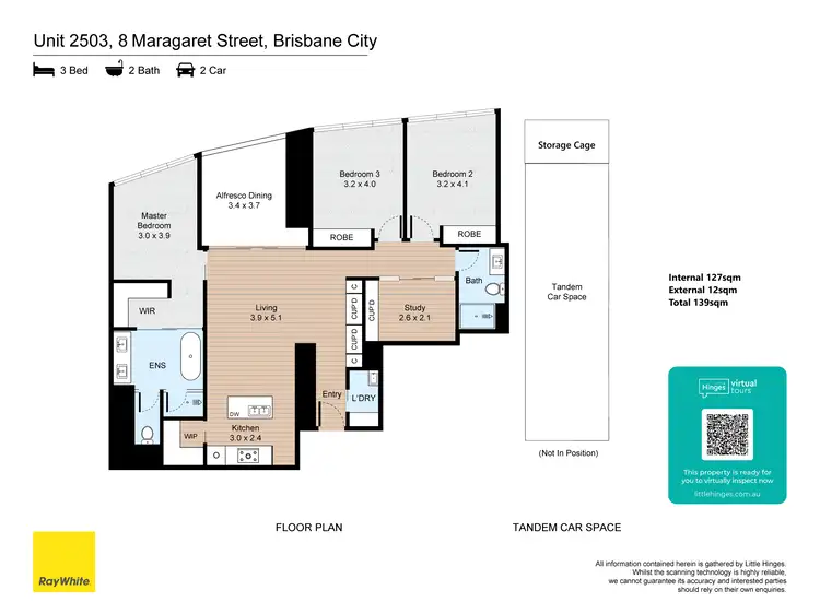 Floorplan of Homely apartment listing, 2503/8 Margaret Street, Brisbane City QLD 4000