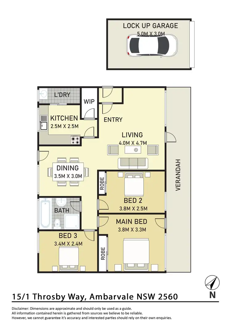 Floorplan of Homely villa listing, 15/1 Throsby Way, Ambarvale NSW 2560