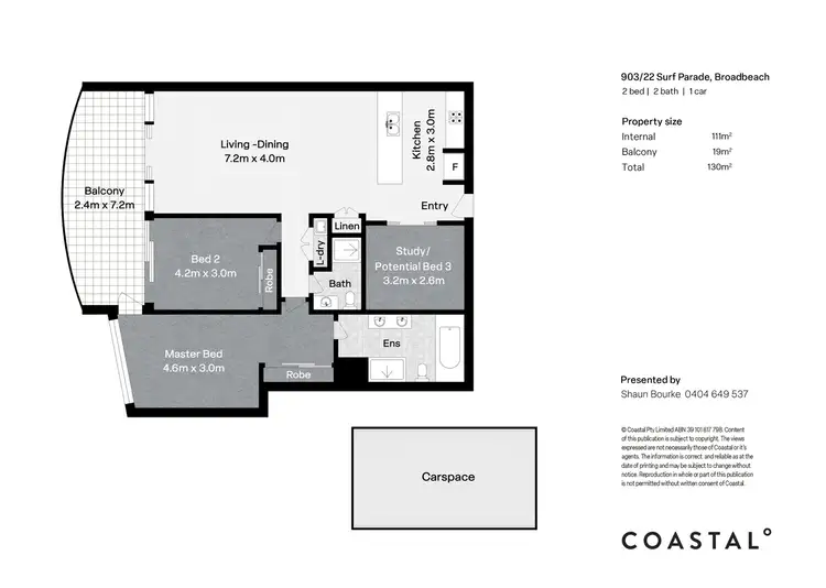 Floorplan of Homely apartment listing, 903/22 Surf Parade, Broadbeach QLD 4218