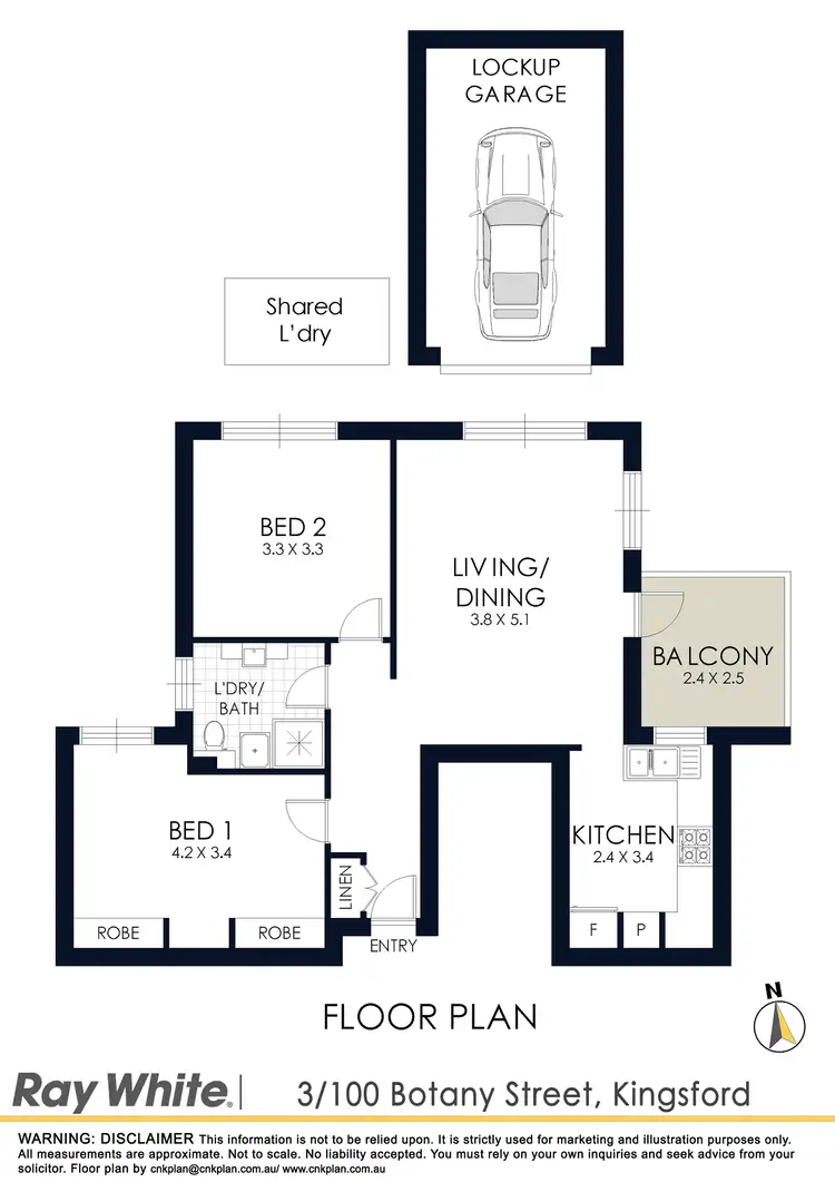 Floorplan of Homely unit listing, 3/100 Botany Street, Kingsford NSW 2032