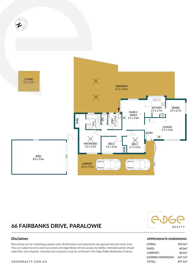 Floorplan of Homely house listing, 66 Fairbanks Drive, Paralowie SA 5108