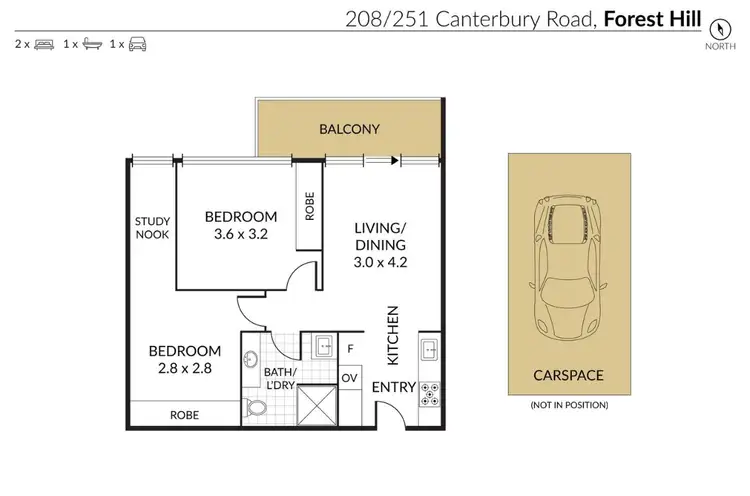 Floorplan of Homely apartment listing, 208/251 Canterbury Road, Forest Hill VIC 3131