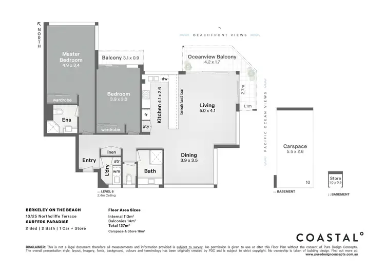 Floorplan of Homely apartment listing, 10/25 Northcliffe Terrace, Surfers Paradise QLD 4217