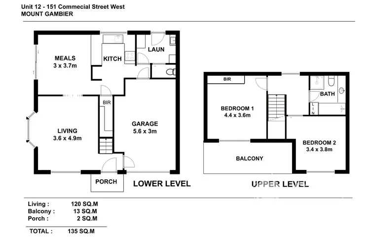 Floorplan of Homely townhouse listing, 11/151 Commercial Street West, Mount Gambier SA 5290