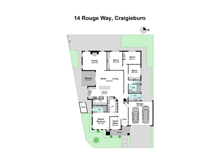 Floorplan of Homely house listing, 14 Rouge Way, Craigieburn VIC 3064
