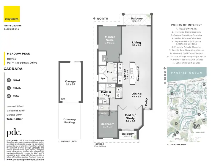 Floorplan of Homely apartment listing, 109/85 Palm Meadows Drive, Carrara QLD 4211
