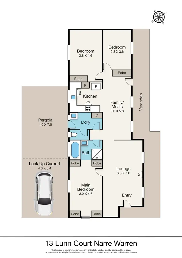 Floorplan of Homely house listing, 13 Lunn Court, Narre Warren VIC 3805