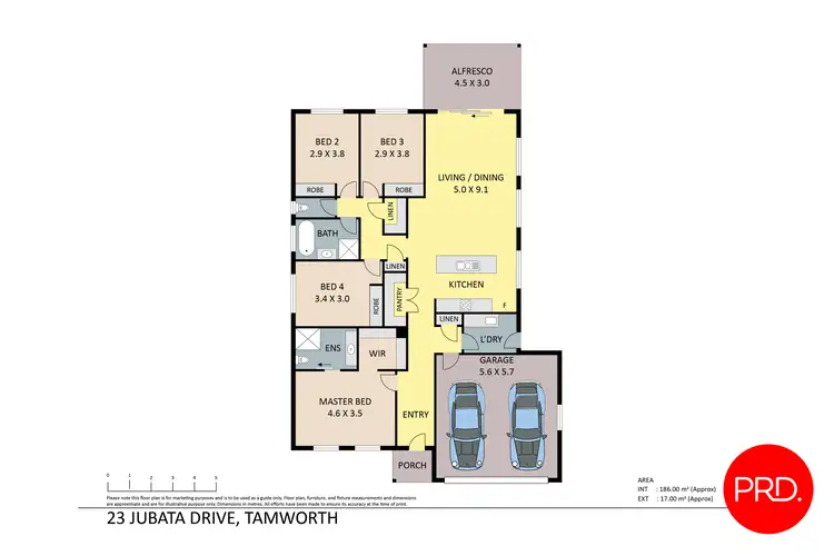Floorplan of Homely house listing, 23 Jubata Drive, Tamworth NSW 2340