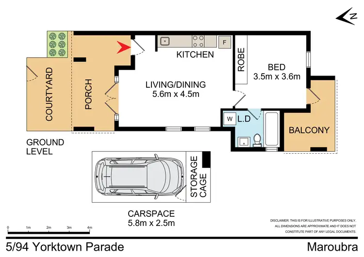Floorplan of Homely unit listing, 5/94-96 Yorktown Parade, Maroubra NSW 2035