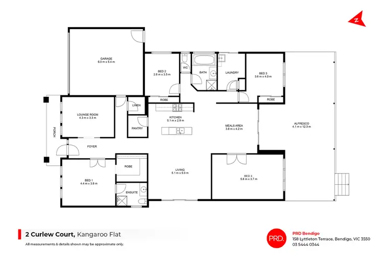 Floorplan of Homely house listing, 2 Curlew Court, Kangaroo Flat VIC 3555