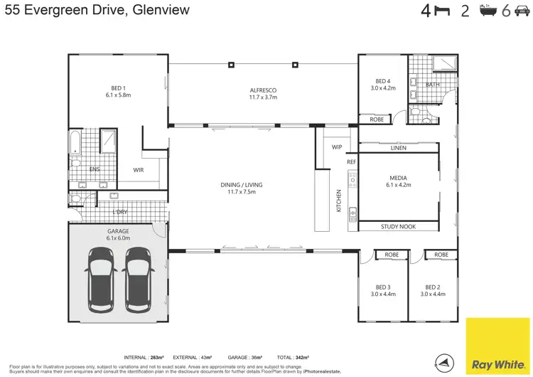 Floorplan of Homely house listing, 55 Evergreen Drive, Glenview QLD 4553