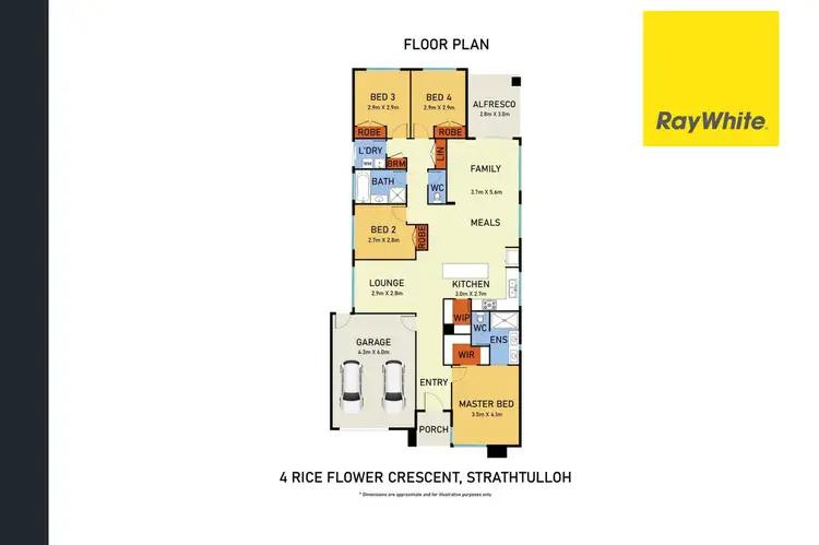Floorplan of Homely house listing, 4 Rice Flower Crescent, Strathtulloh VIC 3338