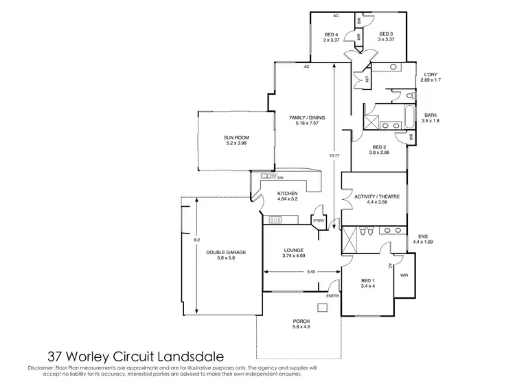 Floorplan of Homely house listing, 37 Worley Circuit, Landsdale WA 6065