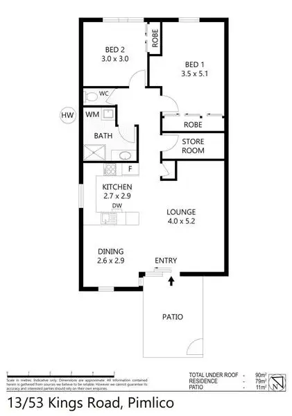 Floorplan of Homely unit listing, 13/53-55 Kings Road, Pimlico QLD 4812