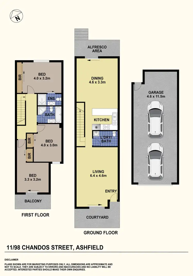 Floorplan of Homely townhouse listing, 11/98 Chandos Street, Ashfield NSW 2131