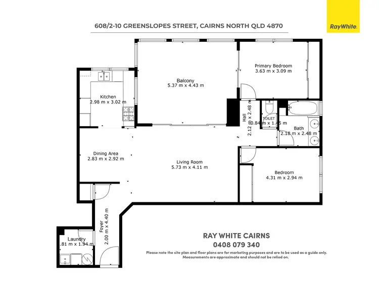 Floorplan of Homely apartment listing, 608/2-10 Greenslopes Street, Cairns North QLD 4870