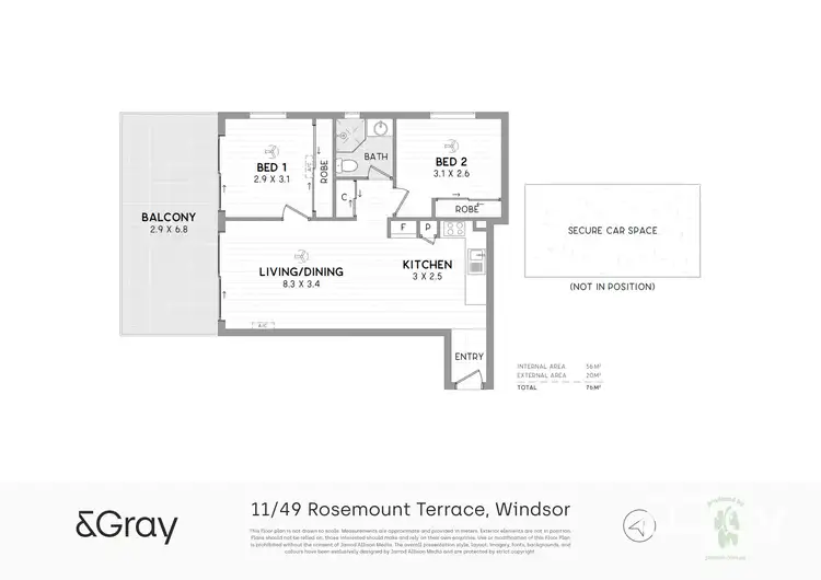Floorplan of Homely apartment listing, 11/49 Rosemount Terrace, Windsor QLD 4030
