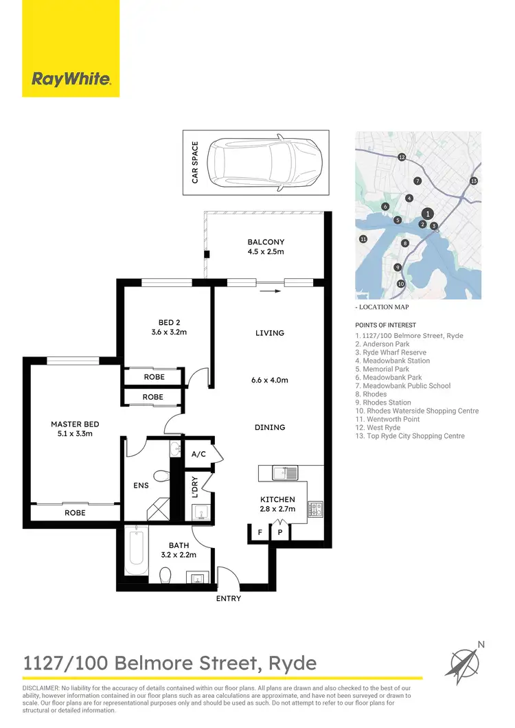 Floorplan of Homely apartment listing, 1127/100 Belmore Street, Ryde NSW 2112
