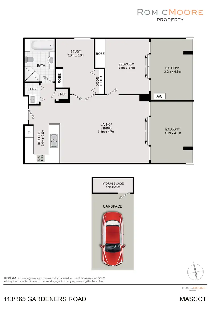 Floorplan of Homely apartment listing, 113/635 Gardeners Road, Mascot NSW 2020