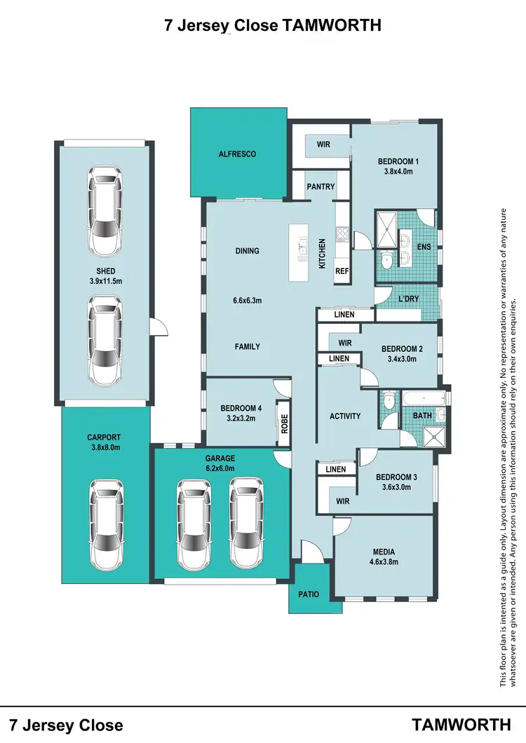 Floorplan of Homely house listing, 7 Jersey Close, Tamworth NSW 2340