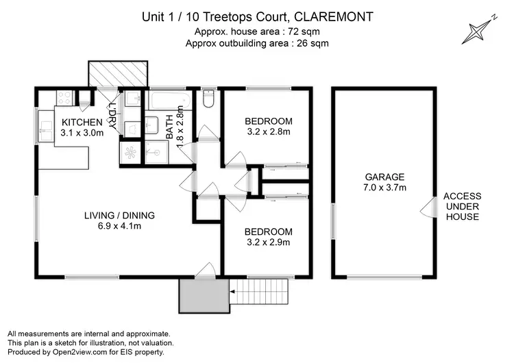 Floorplan of Homely villa listing, 1/10 Treetops Court, Claremont TAS 7011