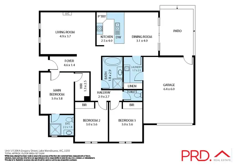 Floorplan of Homely unit listing, 1/1304A Gregory Street, Lake Wendouree VIC 3350