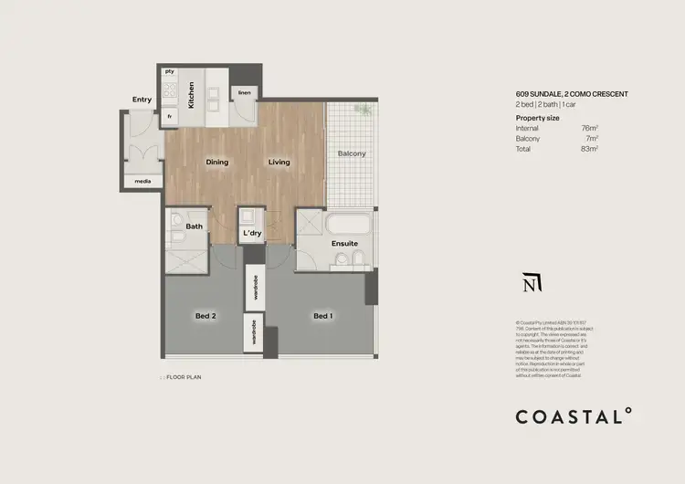 Floorplan of Homely apartment listing, 609/2 Como Crescent, Southport QLD 4215