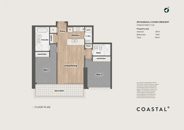 Floorplan of Homely apartment listing, 810/2 Como Crescent, Southport QLD 4215