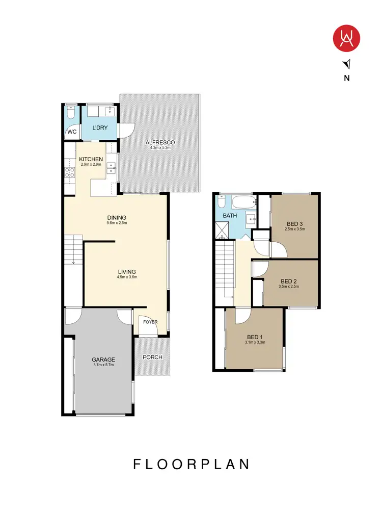 Floorplan of Homely semi-detached listing, 3A Duke Close, Green Valley NSW 2168